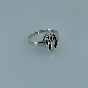 Sterling Silver Egyptian Ankh Symbol Cross Ring